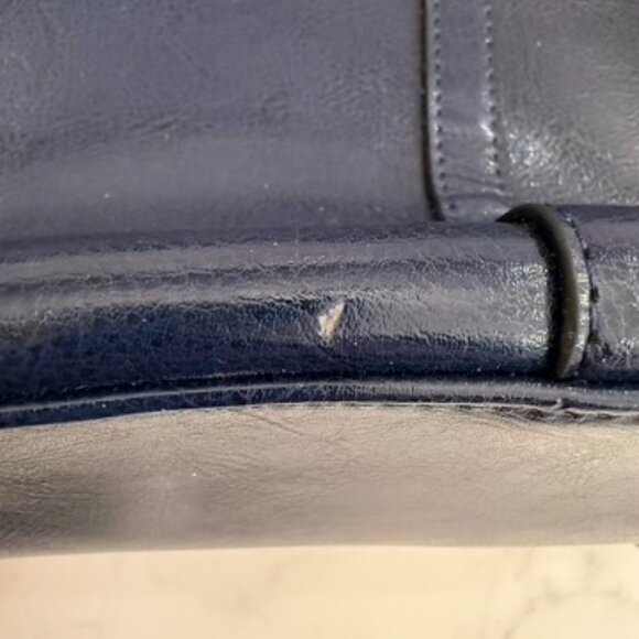 S-ZONE Navy Tote Shoulder Bag - 
Genuine Leather - Excellent Condition - Picture 13 of 13